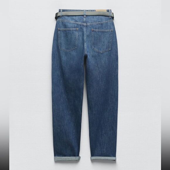 Zara Z1975 selvedge belted relaxed fit jeans size 4 - Picture 6 of 9